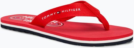 Japonki damskie Tommy Hilfiger Global Stripes Flat Beach Sandal fierce red | WYSYŁKA W 24H | 30 DNI NA ZWROT