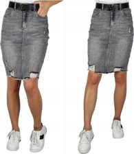 Spódnica Jeansowa Szara Z Dziurami Plus Size 40 - zdjęcie 1