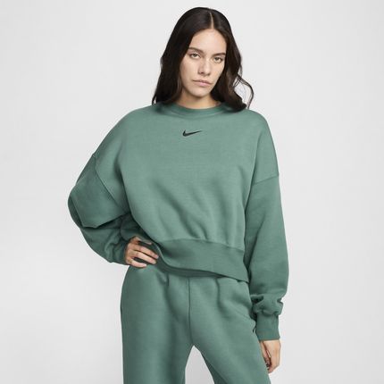 Damska bluza dresowa z półokrągłym dekoltem o dodatkowo powiększonym kroju Nike Sportswear Phoenix Fleece - Zieleń