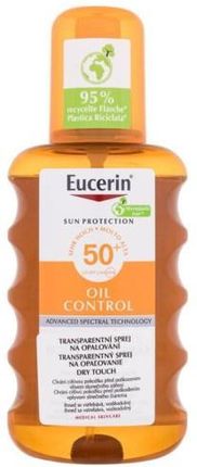 Eucerin Sun Oil Control Dry Touch Transparent Spray Spf50+ Wodoodporny Transparentny Do Opalania 200ml