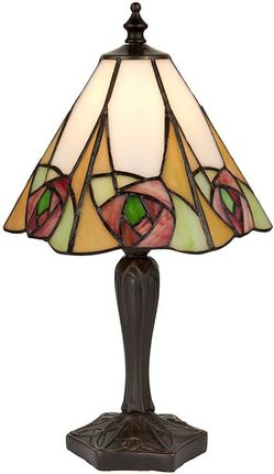 Endon Stołowa Lampka Ingram Tiffany Kwiaty Czarny Kolorowy (64185)