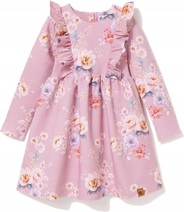 TuSzyte Pastelowa sukienka w kwiaty, bawełna, Pl R.122