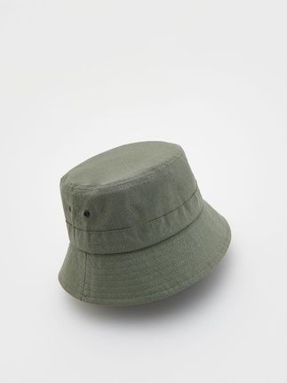 Reserved - Bawełniany bucket hat - oliwkowy