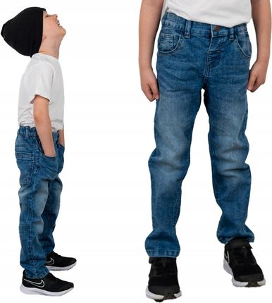 M&s Chłopięce Dziecięce Jeansowe Spodnie Jeansy Jeans Slim Bawełna 98 cm