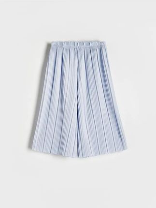 Reserved - Plisowane spodnie kuloty - jasnoniebieski