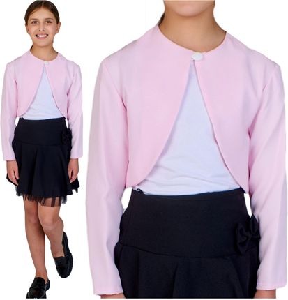 Bolerko dla dziewczynki komunijne do bluzki galowej różowe Pl Basta 128