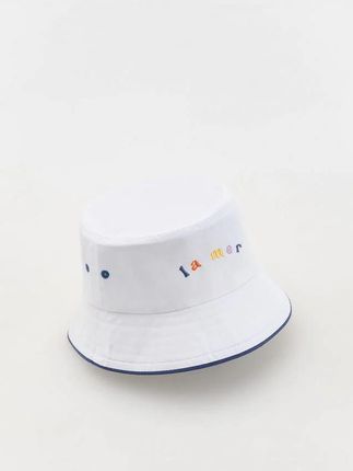Reserved - Bawełniany bucket hat - biały
