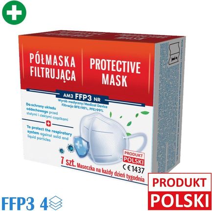 Europrofil Maski Ffp3 Medyczne Polskie Z Gąbką Na Nos (Zmniejsza Parowanie Okularów)