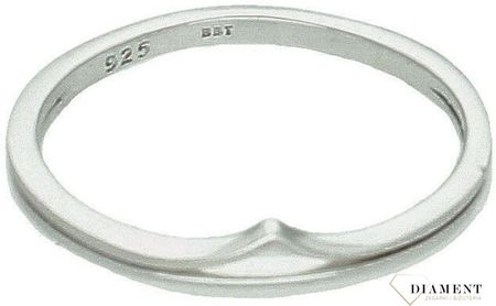 Srebrny pierścionek damski 925 delikatna obrączka z falą rozmiar 16