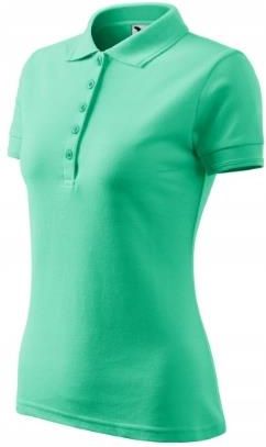 Koszulka Pique Polo Damska Malfini 210 Bawełniana T-shirt miętowa XL