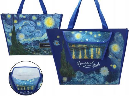 Torba na ramię z kieszonką V. van Gogh, Gwiaździsta Noc nad Rodanem (carm