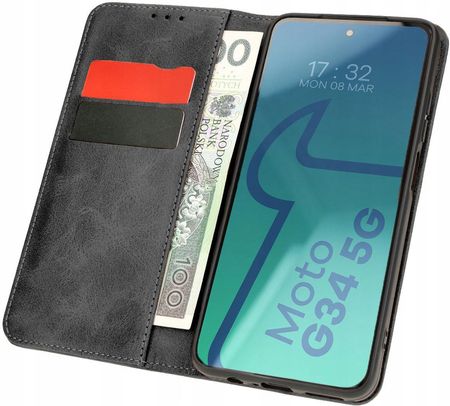 Bizon Etui Case Pocket Pro Do Motorola Moto G34 5G Czarne