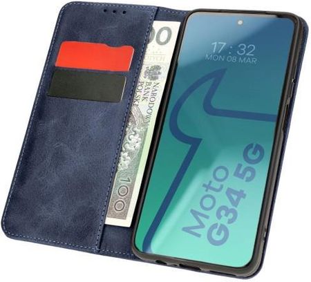 Bizon Etui Case Pocket Pro Do Motorola Moto G34 5G Granatowe