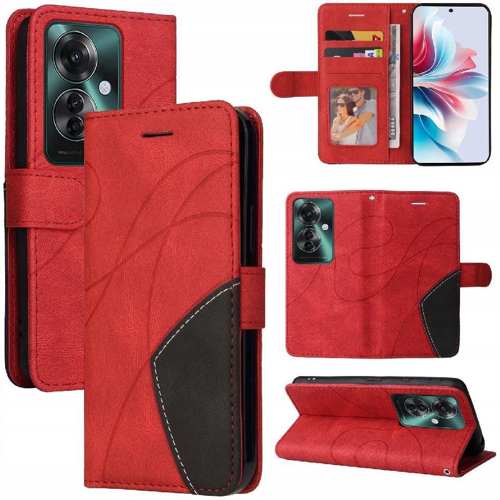 Custodia Flip In Tessuto Oxford E Pelle PU Compatibile Con OPPO