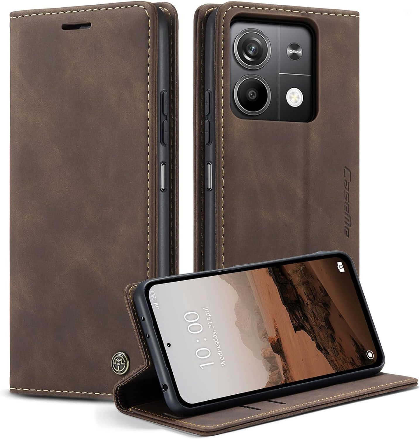 WBWONE Leather Folio Cover Per Xiaomi Redmi 14C 4G