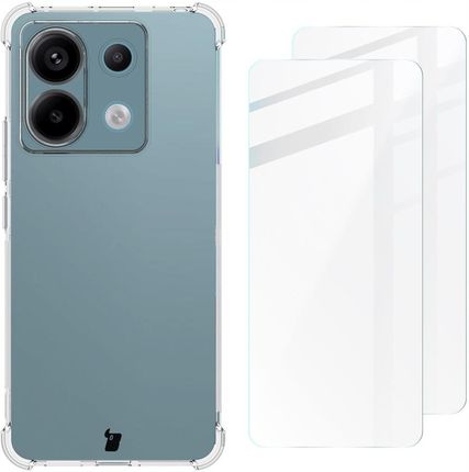 Bizon Etui 2X Szkło Case Clear Pack Do Poco X6 Redmi Note 13 Pro 5G Przezroczyste