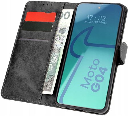 Bizon Etui Case Pocket Do Motorola Moto G04 G24 Czarne