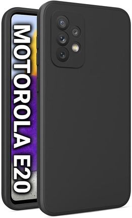 Atrax Etui Silikonowe Z Mikrofibrą Do Motorola E20 Czarne Case Pokrowiec