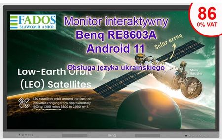 Benq Monitor Interaktywny Dla Edukacji 86 Android 11 Edu 0% Vat (RE8603A)