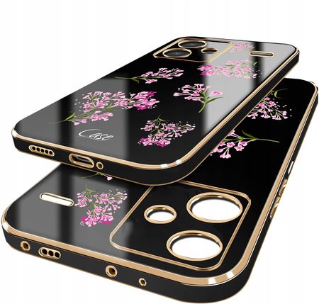 Case Etui Do Xiaomi Redmi Note 13 Pro Plus 5G Glamour Złotą Ramką