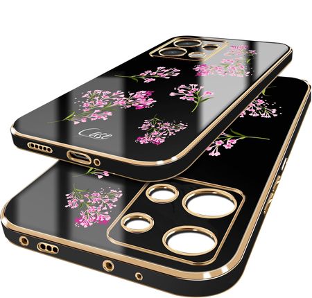 Case Etui Do Xiaomi Redmi Note 13 Pro 4G Glamour Złotą Ramką Szkło