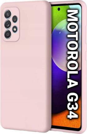 Różowe Etui Motorola Moto G34 5G Mikrofibra Silikonowy Case