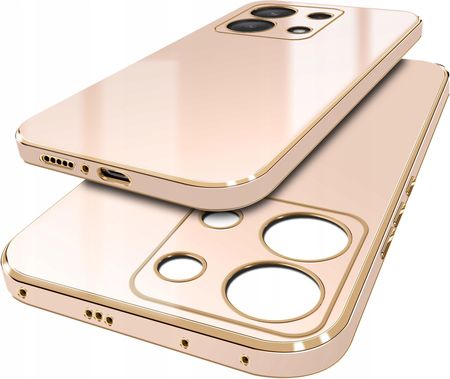 Krainagsm Etui Do Xiaomi Redmi Note 13 Pro 4G Gold Glamour Szkło Ochronne 9H