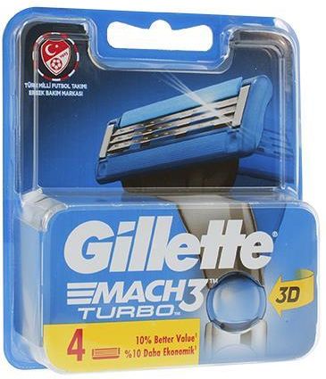 Gillette Mach3 Turbo zapasowe ostrza 4 szt