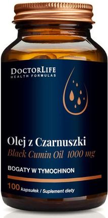 Doctor Life Black Cumin Oil olej z czarnuszki 1000mg 100kaps