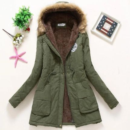 Damska kurtka zimowa Jane Military w kolorze zielonym Rozmiary XS-XXL: S
