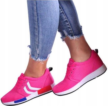 Buty sportowe Sznurowane różowe snekaersy Lekkie trampki damskie 11999 36