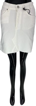 Damska spódnica jeansowa WHY 7 w kolorze białym, zapinana na zamek Rozmiary XS-XXL: S