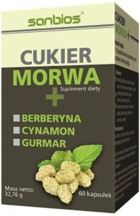 Sanbios Cukier Morwa + Berberyna Cynamon Gurmar 60Kaps.