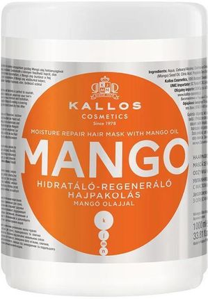Kallos Kjmn Mango Moisture Repair Hair Mask Wzmacniająca Maska Do Włosów Z Olejkiem Z Mango 1000ml