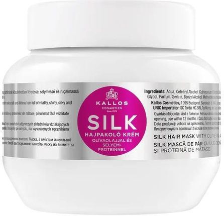 Kallos Kjmn Silk Hair Mask Maska Do Włosów Z Oliwą Z Oliwek I Proteinami Jedwabiu 275ml