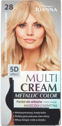 Joanna Multi Cream Metallic Color Farba Do Włosów 28 Bardzo Jasny Perłowy Blond