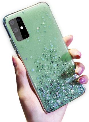Etui Huawei Y6P Brokat Cekiny Glue Glitter Case Zielone