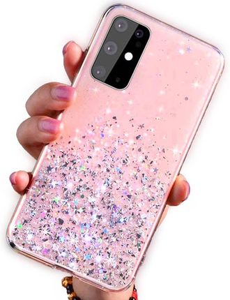 Etui Huawei Y5P Brokat Cekiny Glue Glitter Case Różowe
