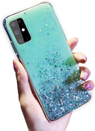 Etui Huawei P Smart 2020 Brokat Cekiny Glue Glitter Case Zielone