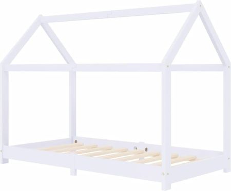 Zakito Europe Drewniana Rama Łóżka Domek Dla Dzieci 80X160 Biały