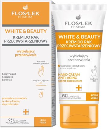 Flos-Lek Floslek Pharma White & Beauty Krem Do Rąk Przeciwstarzeniowy Wybielający Przebarwienia 45Ml