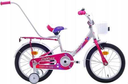 Limber Rower Dziecięcy 16 Girl Koło Różowy Koszyk Prowadnik