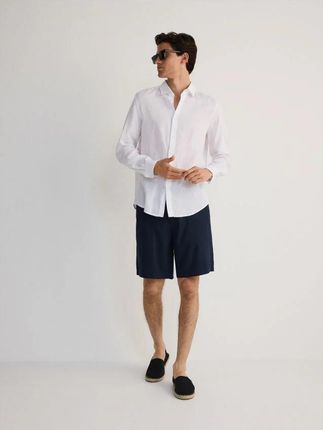 Reserved - Lniana koszula regular fit - biały