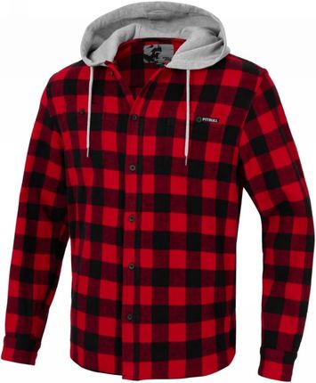Koszula flanelowa z kapturem Pit Bull Woodson '24 - Czerwona / Czarna RATY 0% | PayPo | GRATIS WYSYŁKA | ZWROT DO 100 DNI