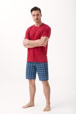 Zdjęcie Piżama męska LUNA kod 803 bordowa spodenki w kratkę - Bełchatów