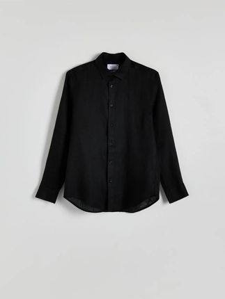 Reserved - Lniana koszula regular fit - czarny