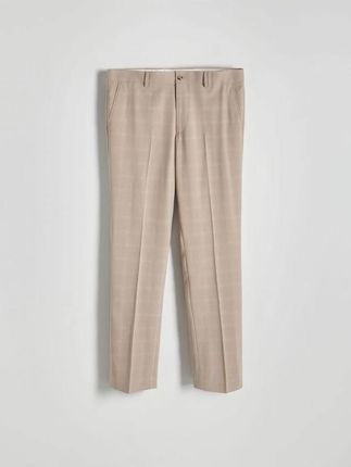 Reserved - Spodnie garniturowe slim fit - beżowy