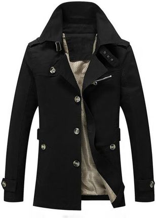 Czarny płaszcz męski Ryder – rozmiar 3 Rozmiary XS-XXL: M