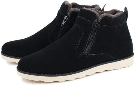 Zimowe buty męskie zamszowe z futerkiem - 3 kolory Czarny-41 Rozmiary BUTÓW: 40
