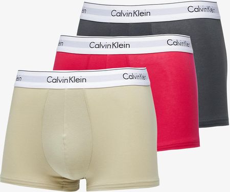 Calvin Klein Modern Cotton Stretch Trunk 3-Pack Virtual Red/ Iron Gate/ Eucalyptus